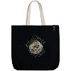 Холщовая сумка с вышивкой «Клубятся мысли», черная с нанесением логотипа