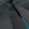 Зонт-трость с цветными спицами Color Style, бирюзовый с нанесением логотипа