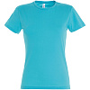 Футболка женская MISS 150, бирюзовая с нанесением логотипа