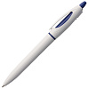Ручка шариковая S! (Си), белая с темно-синим с нанесением логотипа