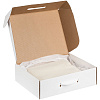 Коробка самосборная Light Case, белая, с белой ручкой с нанесением логотипа