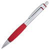 Ручка шариковая Boomer, с красными элементами с нанесением логотипа