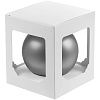 Елочный шар Gala Matt в коробке, 10 см, серебристый с нанесением логотипа