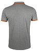 Рубашка поло мужская PASADENA MEN 200 с контрастной отделкой, серый меланж c оранжевым с нанесением логотипа