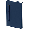 Ежедневник Magnet Shall с ручкой, синий с нанесением логотипа