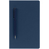 Ежедневник Magnet Shall с ручкой, синий с нанесением логотипа