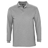 Рубашка поло мужская с длинным рукавом Winter II 210 серый меланж с нанесением логотипа