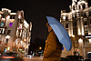 Зонт складной Show Up со светоотражающим куполом, синий с нанесением логотипа