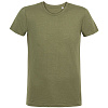 Футболка мужская приталенная REGENT FIT 150, меланж хаки с нанесением логотипа