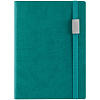 Ежедневник Vivian Metal, недатированный, бирюзовый с нанесением логотипа