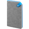 Ежедневник Corner, недатированный, серый с голубым с нанесением логотипа