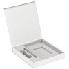 Коробка Arbor под ежедневник 13х21 см, аккумулятор и ручку, белая с нанесением логотипа