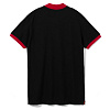Рубашка поло Prince 190, черная с красным с нанесением логотипа