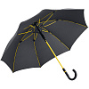 Зонт-трость с цветными спицами Color Style, желтый с нанесением логотипа