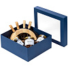 Коробка Teaser с окошком, скандинавский синий с нанесением логотипа