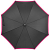 Зонт-трость Highlight, черный с розовым с нанесением логотипа