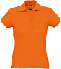 Рубашка поло женская PASSION 170, оранжевая с нанесением логотипа