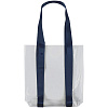Шопер Clear Fest, прозрачный с синими ручками с нанесением логотипа