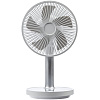 Настольный беспроводной вентилятор с подсветкой inBreeze, белый c серым с нанесением логотипа