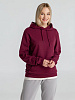 Толстовка с капюшоном унисекс Hoodie, бордовая с нанесением логотипа