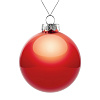 Елочный шар Finery Gloss, 10 см, глянцевый красный с нанесением логотипа