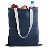 Холщовая сумка на плечо Juhu, синяя с нанесением логотипа