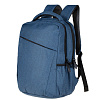 Рюкзак для ноутбука The First, синий с нанесением логотипа