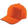 Бейсболка Unit Сlassic, оранжевая с черным кантом с нанесением логотипа