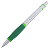 Ручка шариковая Boomer, с зелеными элементами с нанесением логотипа