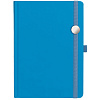 Ежедневник Favor Metal, недатированный, голубой с нанесением логотипа
