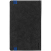Ежедневник Velours, недатированный, черный с синим с нанесением логотипа