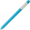 Ручка шариковая Slider Soft Touch, голубая с белым с нанесением логотипа