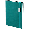 Ежедневник Vivian Metal, недатированный, бирюзовый с нанесением логотипа