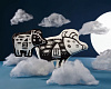 Игрушка «Свинка, витающая в облаках», черная с нанесением логотипа