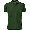 Рубашка поло мужская Planet Men, темно-зеленая с нанесением логотипа