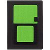 Ежедневник Mobile, недатированный, черный с зеленым с нанесением логотипа