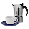 Набор для кофе Cozy Morning, белый с синим с нанесением логотипа