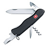 Солдатский нож с фиксатором лезвия NOMAD, черный с нанесением логотипа