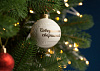 Елочный шар «Всем Новый год», с надписью «Совершенных свершений!» с нанесением логотипа