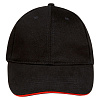 Бейсболка Buffalo, черная с красным с нанесением логотипа