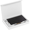 Коробка Silk с ложементом под ежедневник 13x21 см, флешку и ручку, белая с нанесением логотипа