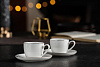 Кофейная пара Mansion Select, белая с серебристой отводкой с нанесением логотипа