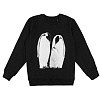 Свитшот детский Like a Penguin, черный с нанесением логотипа