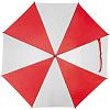 Зонт-трость Milkshake, белый с красным с нанесением логотипа