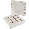 Набор из 9 пирожных макарон, в коробке с окошком с нанесением логотипа