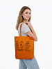 Холщовая сумка «Полный птц», оранжевая с нанесением логотипа