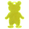 Пешеходный светоотражатель «Мишка», неон-желтый с нанесением логотипа