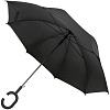 Зонт-трость Charme, черный с нанесением логотипа