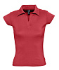 Рубашка поло женская без пуговиц PRETTY 220, красная с нанесением логотипа