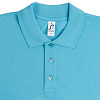 Рубашка поло мужская SUMMER 170, бирюзовая с нанесением логотипа